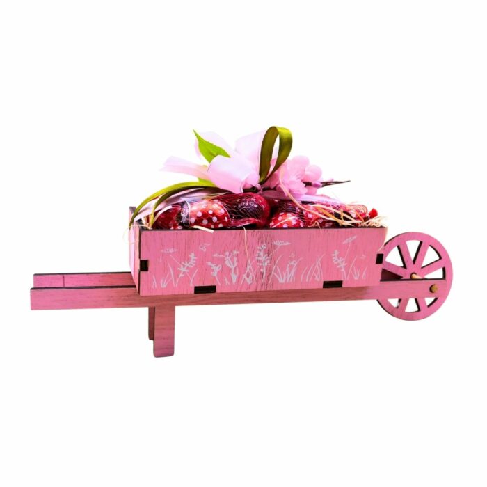 Carriola in legno con coccinelle di cioccolato – 100g - immagine 2